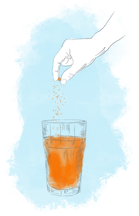 abortion pill crushed into powder and poured into a drink